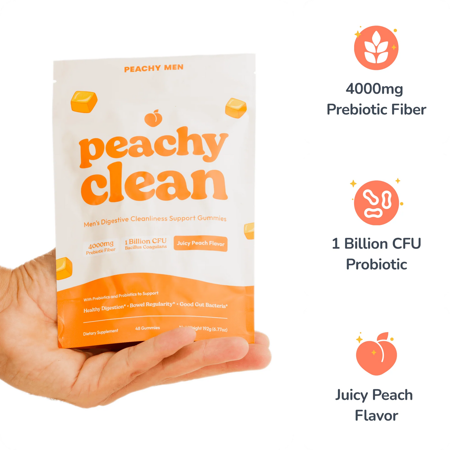 Peachy Clean™ Sugar-Free Pre+Probiotic Fiber Gummies